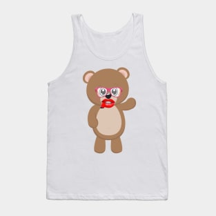 BEAR IN RED LEPS ART Tank Top